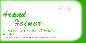 arpad heiner business card